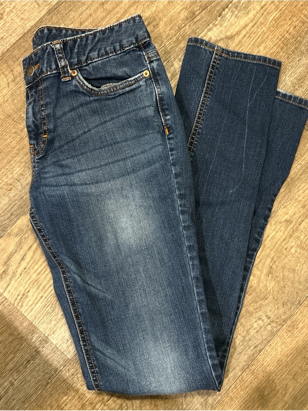 Women's Skinny Jeans in Dark Blue Stretch Denim